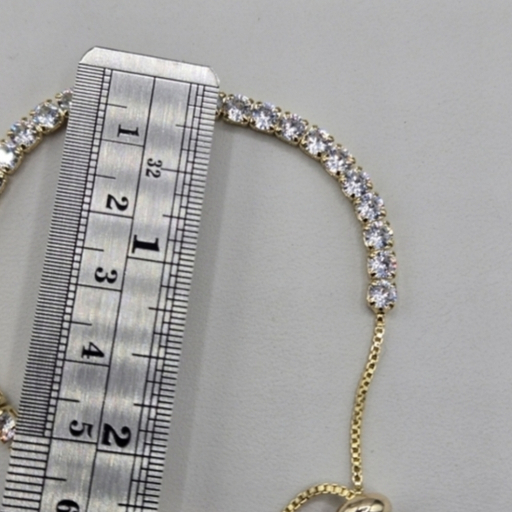 Swarovski Crystal Elements Gold Slide Bracelet Made w Swarovski Crystals Prom - Picture 4 of 4